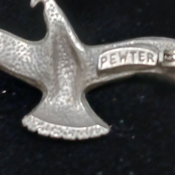 Vintage Modernist Pewter Marked Seagull Brooch Pin - Picture 6 of 8